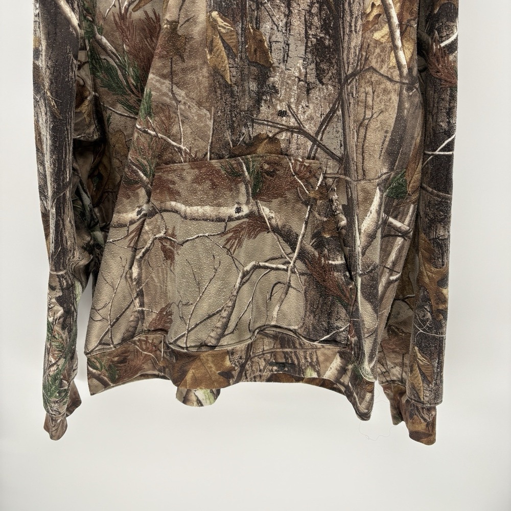 Vintage 90s Team Realtree Camo Fleece Lined PulloverHoodie Outdoor Hunting L - Picture 4 of 9